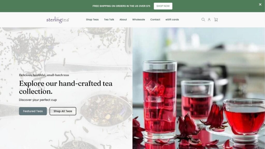 Sterlingtea website homepage