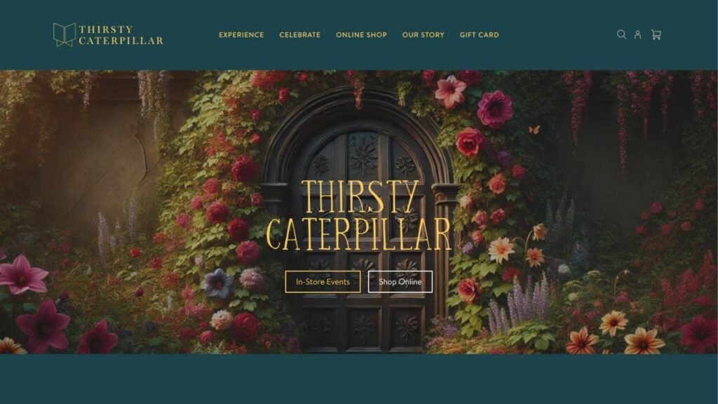 Thirsty Caterpillar website homepage